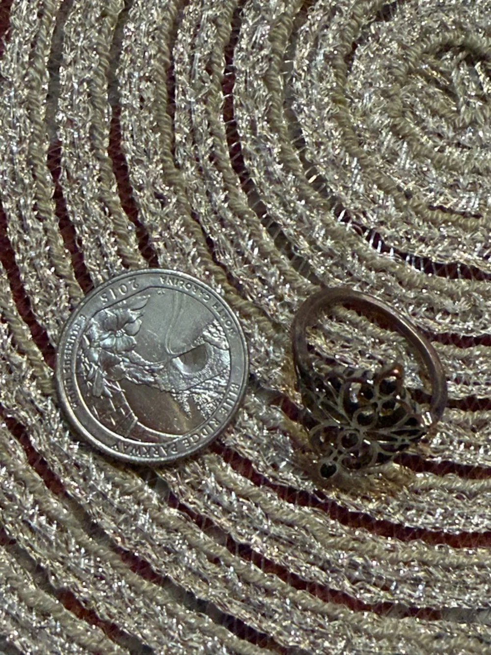 Vintage Gold Tone Filigree Ring Size 5 Openwork Scroll Statement Elegant